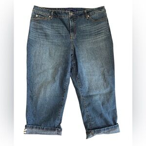 Bandolino Mandie Capri Lace Up Jeans Size 14